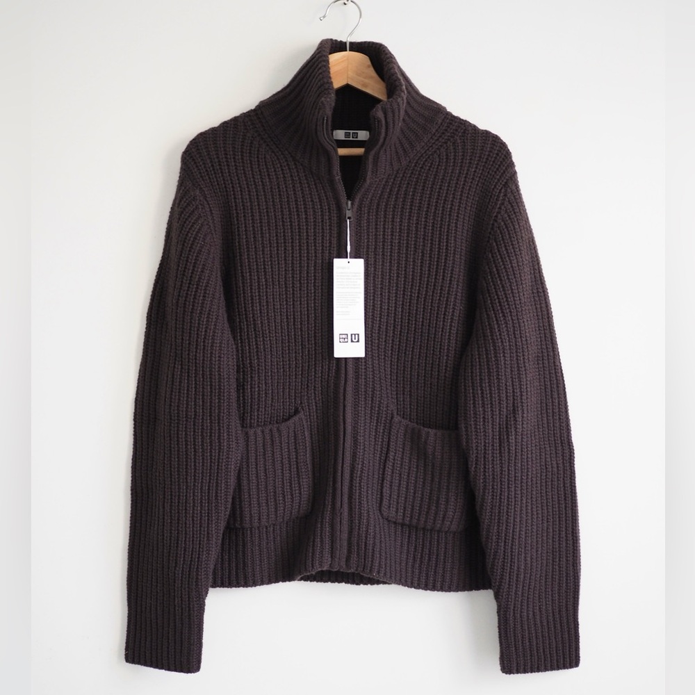 Lemaire zip up knitted lambswool blend Uniqlo jacket